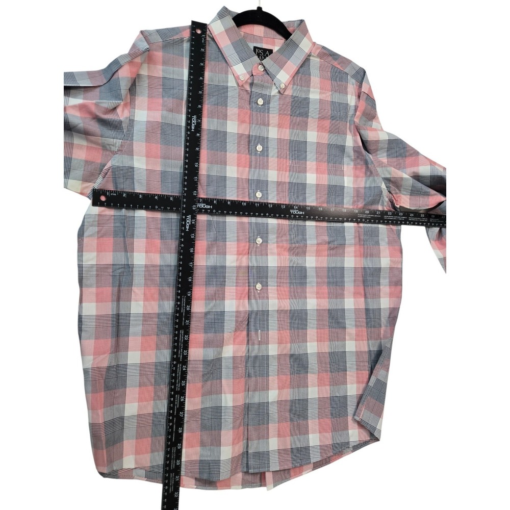 Jos A Bank Travelers Collection Plaid Cotton Button Down Long Sleeve Shirt Large - Picture 3 of 6